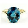10K, 14K or 18K Gold Ladies Ring, London Blue Topaz, R055