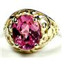 10K, 14K or 18K Gold Ladies Ring, Created Pink Sapphire, R004