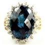 10K, 14K or 18K Gold Ladies Ring, London Blue Topaz, R270