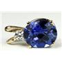 P022, Created Blue Sapphire 14K Gold Pendant