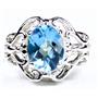 SR169, Swiss Blue Topaz, 925 Sterling Silver Ring