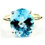 10K, 14K or 18K Gold Ladies Ring, Swiss Blue Topaz, R055