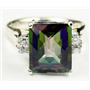 SR183, Mystic Fire Topaz, 925 Sterling Silver Ring