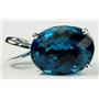 925 Sterling Silver Pendant, London Blue Topaz, SP004