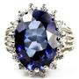 SR270, Created Blue Sapphire, Sterling Silver Ring
