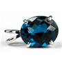 925 Sterling Silver Pendant, London Blue Topaz, SP040