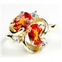 10K, 14K or 18K Gold Ladies Ring, Created Padparadscha Sapphire, R016