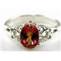 SR302, Twilight Fire Topaz,  925 Sterling Silver Ring