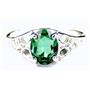 SR305, Russian Nanocrystal Emeraldl, 925 Sterling Silver Ring