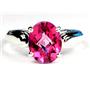 SR058, Created Pink Sapphire, 925 Sterling Silver Ring