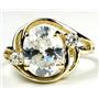 10K, 14K or 18K Gold Ladies Ring, Cubic Zirconia, R021