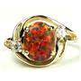 10K, 14K or 18K Gold Ladies Ring, Created Red/Brown, R021