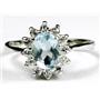 SR235, Aquamarine, 925 Sterling Silver Ring