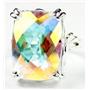 Sterling Silver Ladies Ring, 18x13mm Mercury Mist Topaz, SR039