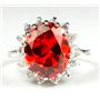 SR283, Created Padparadsha Sapphire, 925S Sterling Silver Ring