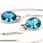 925 Sterling Silver Threader Earrings, Swiss Blue Topaz, SE005