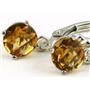 925 Sterling Silver Leverback Earrings, Citrine, SE017