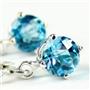 925 Sterling Silver Leverback Earrings, Swiss Blue Topaz, SE017