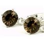 925 Sterling Silver Leverback Earrings, Smoky Quartz, SE017