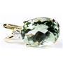 P019, Green Amethyst 14k Gold Pendant