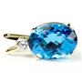 P019, Swiss Blue Topaz 14K Gold Pendant