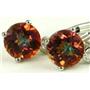 925 Sterling Silver Leverback Earrings, Twilight Fire Topaz, SE017