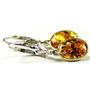 925 Sterling Silver Leverback Earrings, Golden Yellow CZ, SE101