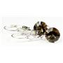 925 Sterling Silver Leverback Earrings, Smoky Quartz, SE117
