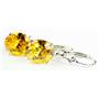 925 Sterling Silver Earrings, Golden Yellow CZ, SE207