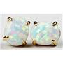 14k Gold Post Earrings, Created White Opal, E102C