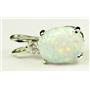 925 Sterling Silver Pendant, Created White Opal, SP020