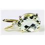 P022, Green Amethyst 14k Gold Pendant