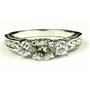 925 Sterling Silver Engagement Ring, Green Amethyst w/ Accents, SR254