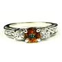 925 Sterling Silver Engagement Ring, Twilight Fire Topaz w/ Accents, SR254