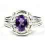 SR284, Amethyst, 925 Sterling Silver Ring