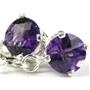 925 Sterling Silver Leverback Earrings, Amethyst, SE017
