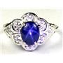 925 Sterling Silver Ladies Ring, Natural Blue Star Sapphire, SR125