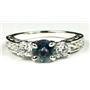 925 Sterling Silver Engagement Ring, Neptune Garden Topaz w/ Accents, SR254