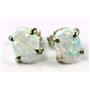 925 Sterling Silver Post Earrings, Created White Opal, SE002C