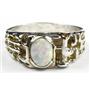 925 Sterling Silver Men's Nugget Ring, Created White Opal, SR197