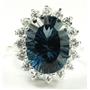 SR310, Quantum Cut London Blue Topaz Sterling Silver Ring
