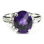 925 Sterling Silver Ladies Ring, Amethyst, SR136