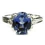 925 Sterling Silver Ladies Ring, Created Blue Sapphire, SR136