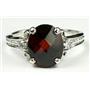925 Sterling Silver Ladies Ring, Mozambique Garnet, SR136