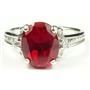 925 Sterling Silver Ladies Ring, Created Ruby, SR136