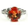 925 Sterling Silver Ladies Ring, Created Padparadscha Sapphire, SR136