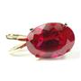 P006, Created Ruby, 14k Gold Pendant