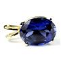 P006, Created Blue Sapphire, 14k Gold Pendant