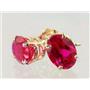 14k Gold Post Earrings, Created Ruby, E002