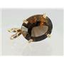 P040, Smoky Quartz 14K Gold Pendant